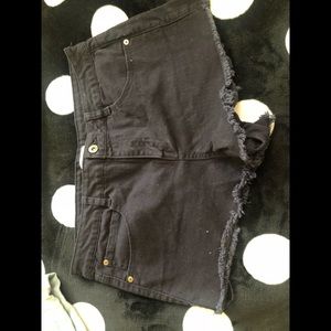 Ripped jean shorts